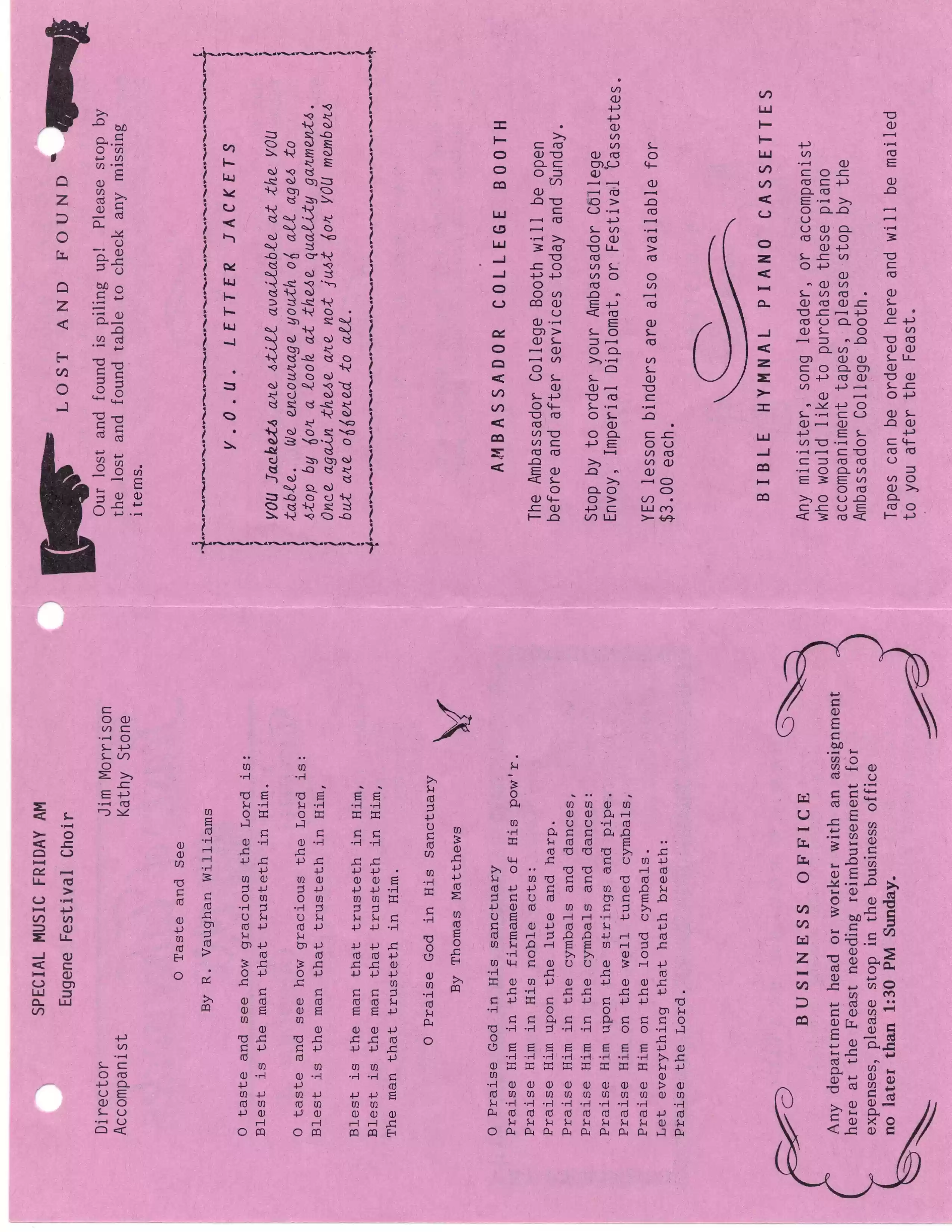 Eugene FT bulletin 10-4-85, pg2